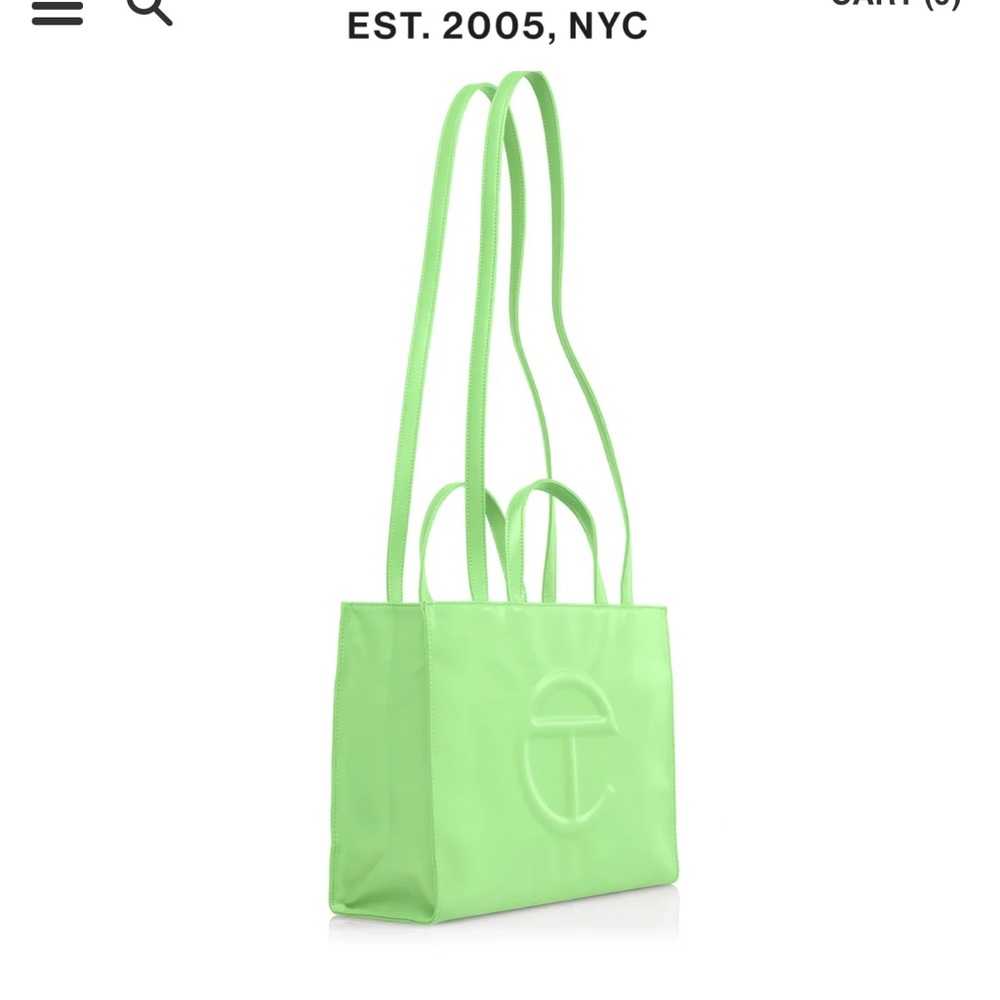Telfar Medium Double Mint Shopping Bag, NWT